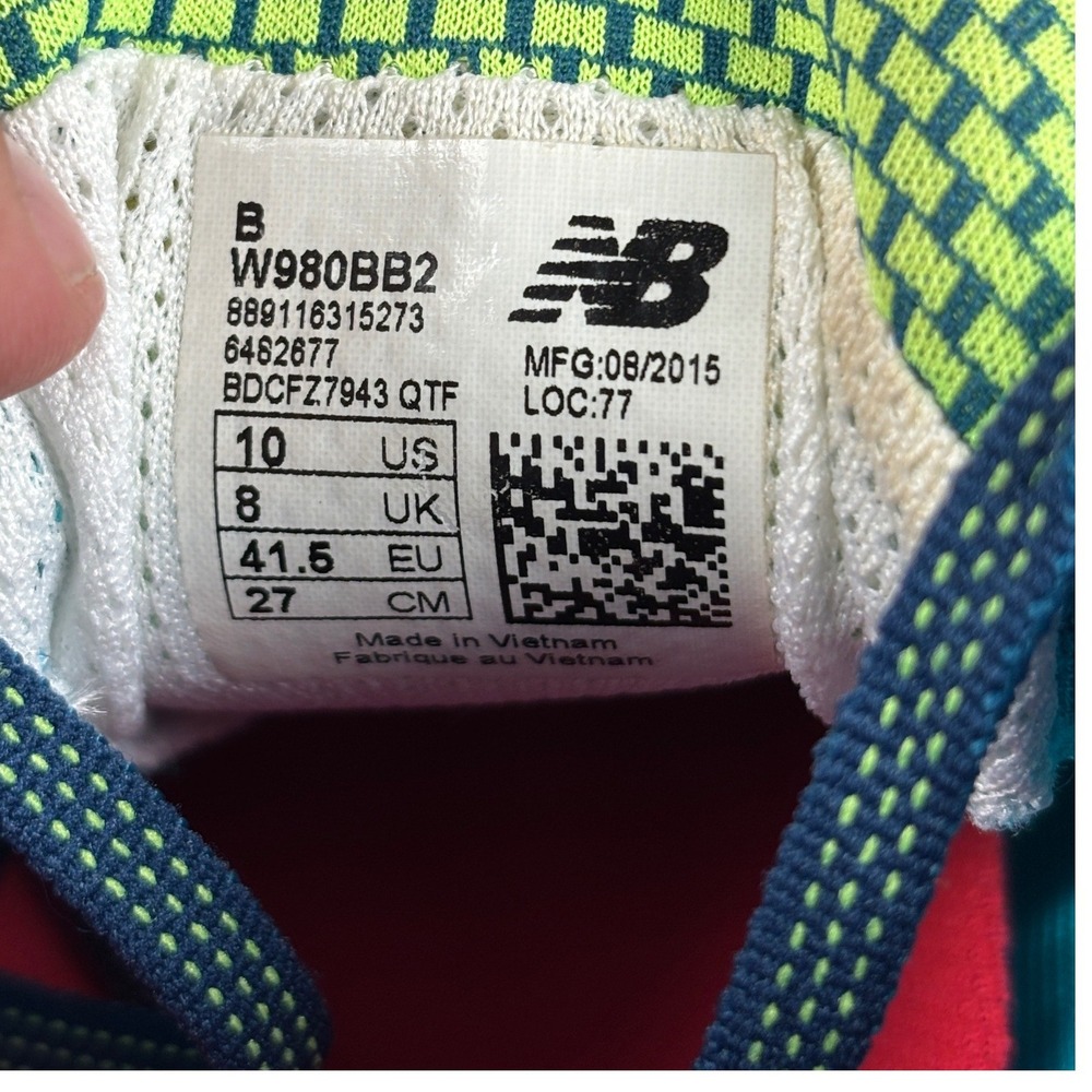 New Balance Fresh Foam Boracay Running Shoes 10 Blue Yellow W980BB2 - Picture 7 of 16